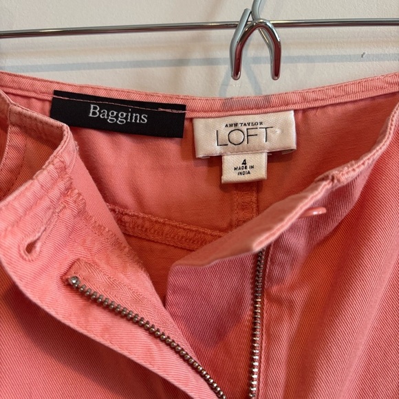 Ann Taylor LOFT Pink Floral Ombré Skirt 4 Feminine Romantic Knee Length Cotton - Picture 9 of 9